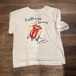 The Rolling Stones White Tee with Red and Yellow Graphic